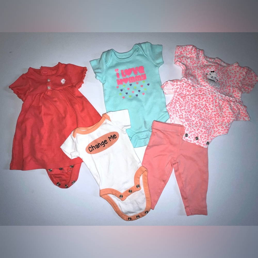 #31 Baby Girl 5 Items Lot Newborn Mixed Brands  Carters, Koala Baby, Other Brand